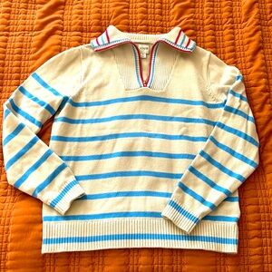J crew small pullover blue stripes